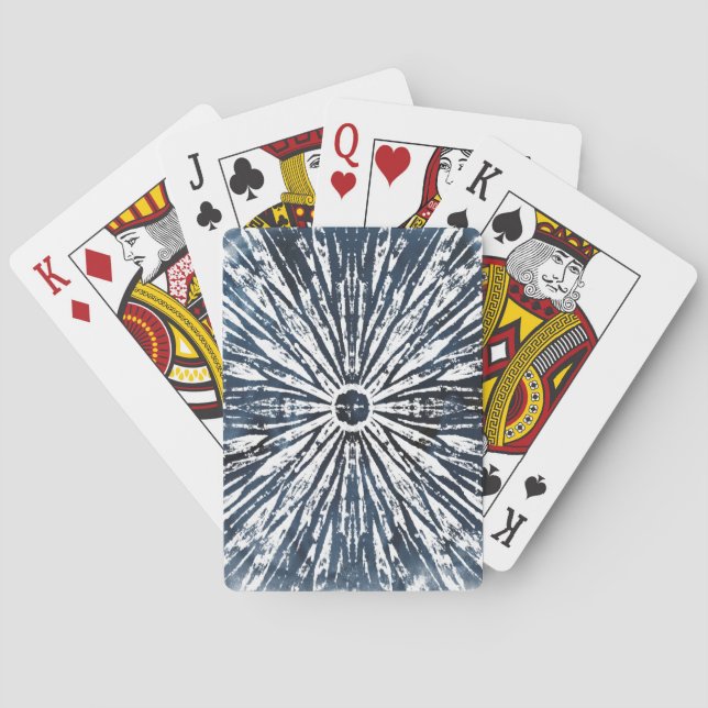 Indigo Ink Radial Motif Poker Cards (Back)