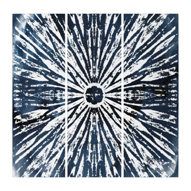 Indigo Ink Radial Motif Triptych (Front)