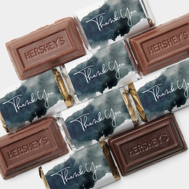 Indigo Ink Wash Baby Shower Thank You Hershey's Miniatures (Assorted)