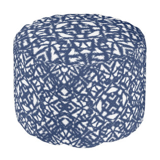 Indigo Island Ikat Pouf