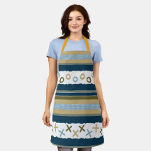 Indigo Kisses & Hugs Customizable Apron