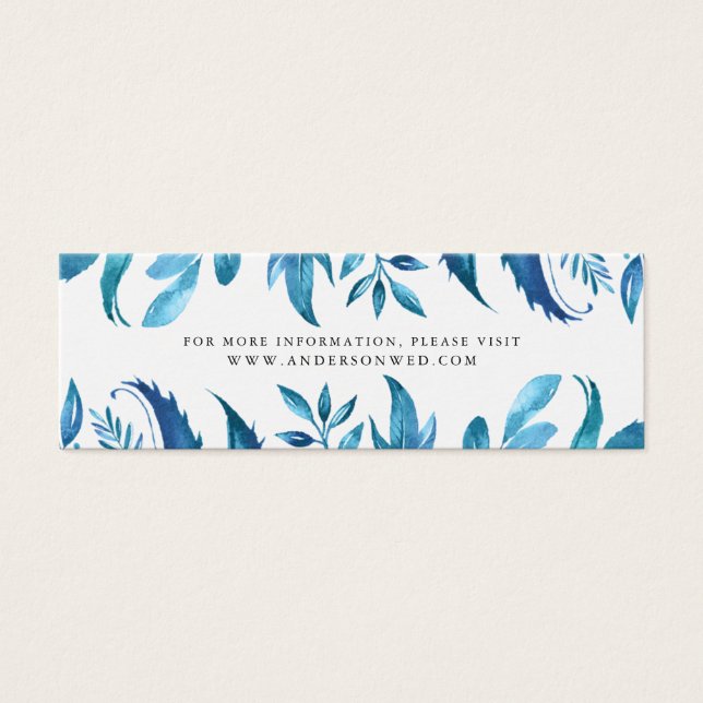 Indigo Leaves | Wedding Website Cards (Front)