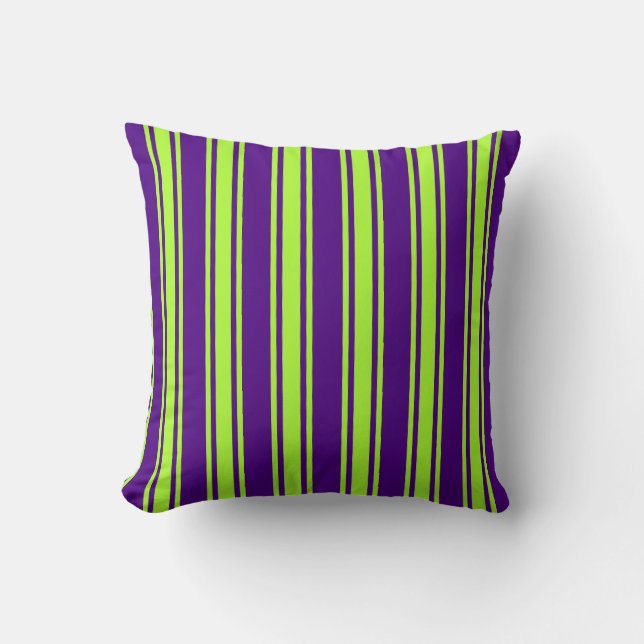 Indigo & Light Green Colored Pattern Throw Pillow (Front)