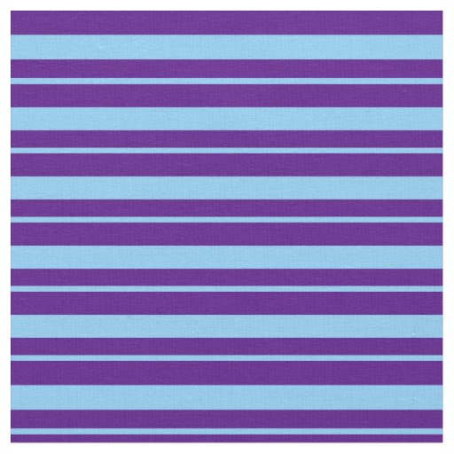 Indigo & Light Sky Blue Stripes/Lines Pattern Fabric