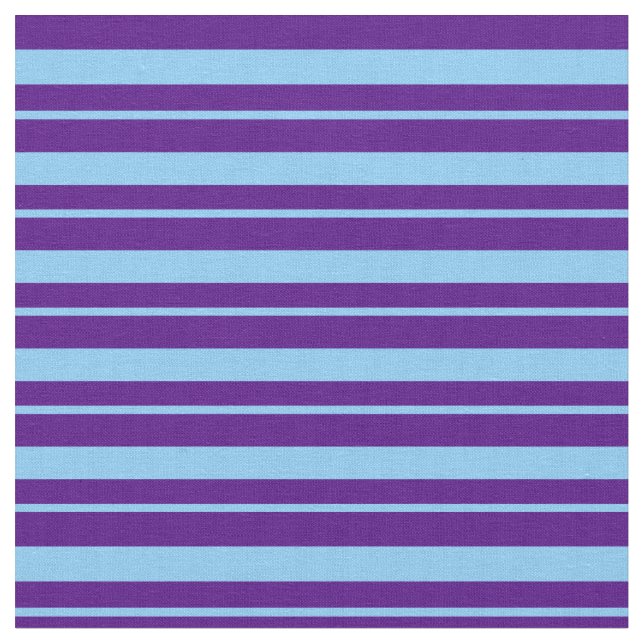 Indigo & Light Sky Blue Stripes/Lines Pattern Fabric (Close Up)