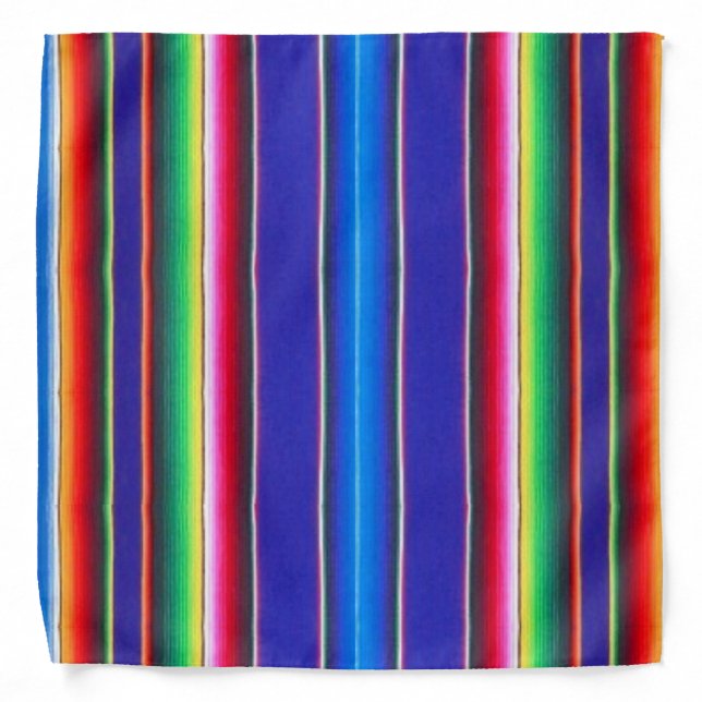  Indigo Mexican Serape Bandana (Front)