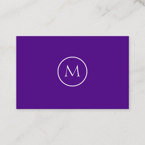 Indigo Minimalist Monogrammed Elegant Business Card