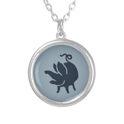 Indigo Mome Rath Silver Plated Necklace