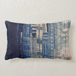 Indigo Mudcloth Quilt Lumbar Pillow