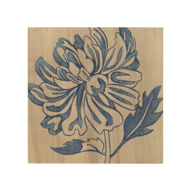 Indigo Mum Wood Wall Decor (Front)