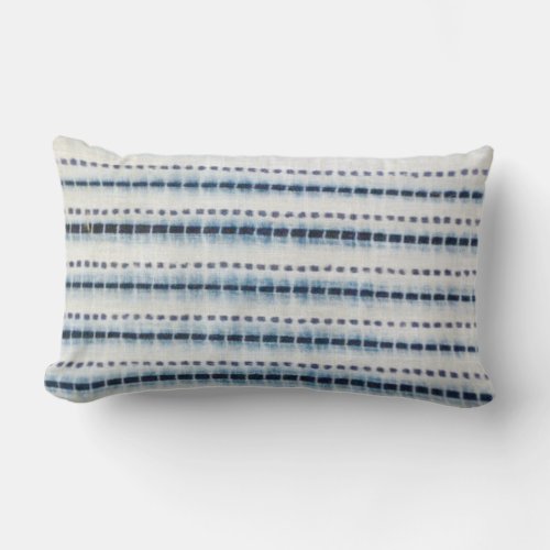IndigoNavy Dot Stripe Mud Cloth Design Lumbar Pillow