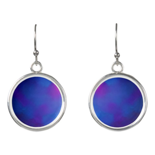 Indigo navy purple pink abstract art  earrings (Front)