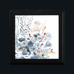 Indigo & Ochre - Watercolor Flowers Gift Box<br><div class="desc">Indigo & Ochre II by Victoria Borges. Features watercolor flowers in varying blue tones with accent colors.</div>