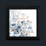 Indigo & Ochre - Watercolor Flowers Gift Box<br><div class="desc">Indigo & Ochre II by Victoria Borges. Features watercolor flowers in varying blue tones with accent colors.</div>