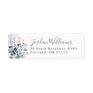 Indigo & Ochre - Watercolor Flowers Label