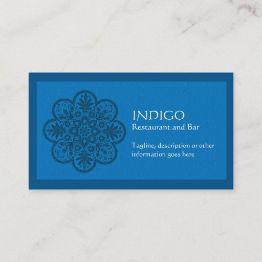 Customizable Indigo Ornament Business Card Template