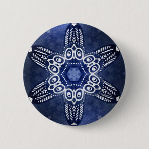 Indigo owls button