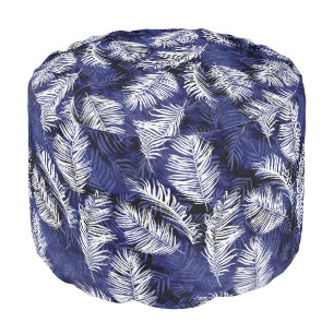 Indigo Palms Pouf