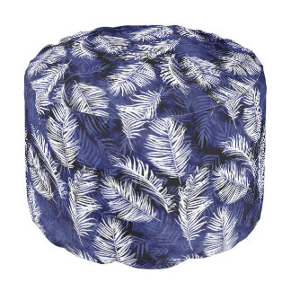 Indigo Palms Pouf