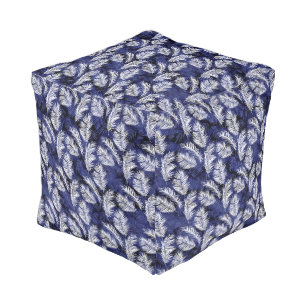 Indigo Palms Pouf