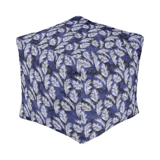 Indigo Palms Pouf