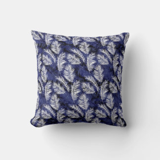 Indigo Palms Throw Pillow