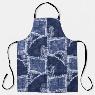 Indigo Patchwork: Textured Checked Elegance Apron