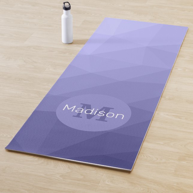 Indigo periwinkle geometric mesh pattern Monogram Yoga Mat (In Situ)