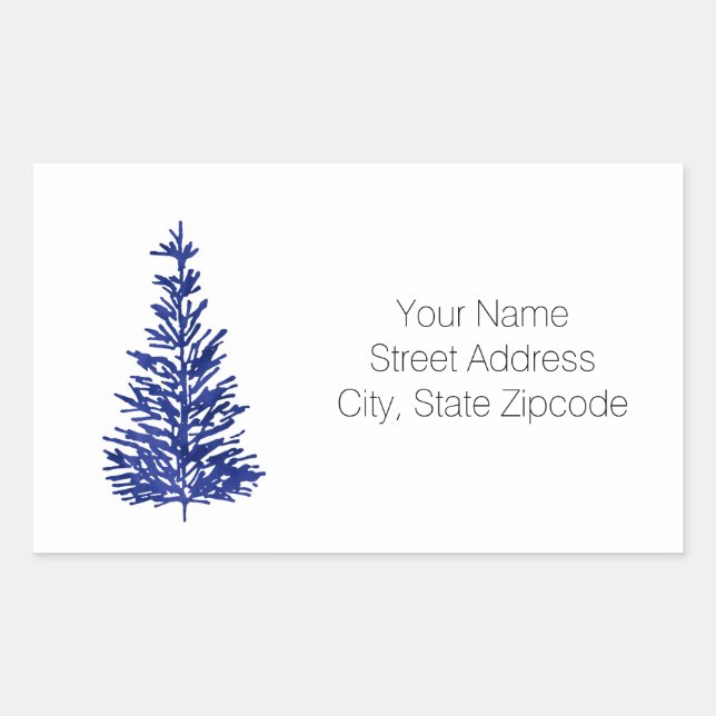 Indigo Pine Tree Address Labels (Front)