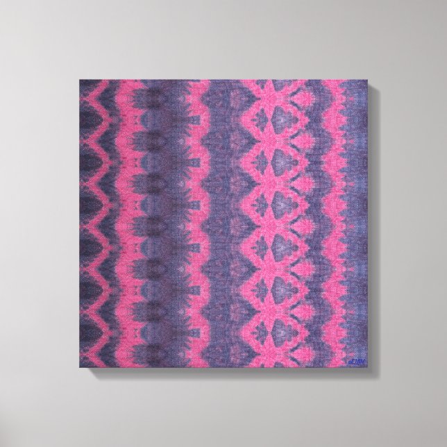 Indigo Pink Stretched Canvas Print (Front)