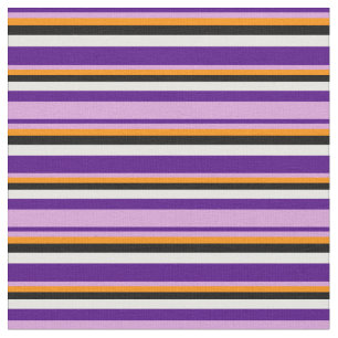 Indigo, Plum, Dark Orange, Black & White Colored Fabric