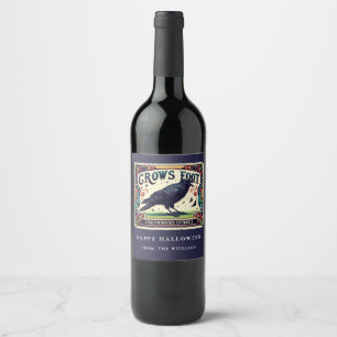 Indigo Potion Halloween Black Crow Wine Label