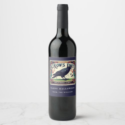 Indigo Potion Halloween Black Crow Wine Label