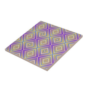 Indigo Purple Alternative Diamond Pattern  Ceramic Tile