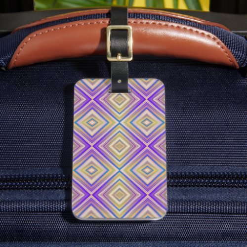 Indigo Purple Alternative Diamond Pattern Luggage Tag