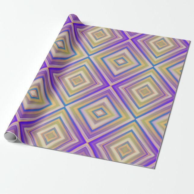 Indigo Purple Alternative Diamond Pattern Wrapping Paper (Unrolled)