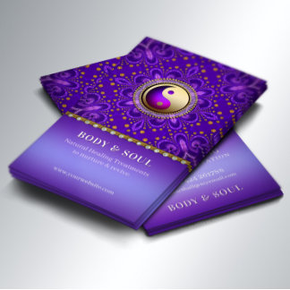 Indigo Purple Gold Angelic Energy Healing Holistic Business Card