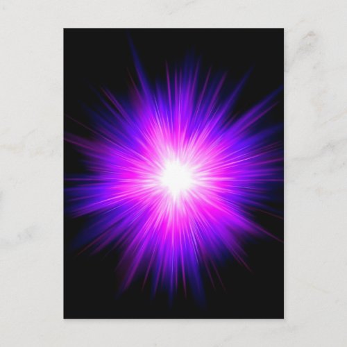 Indigo purple healing flame reiki divine energy postcard