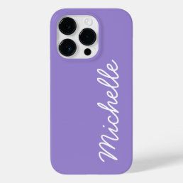 Indigo Purple &amp; White Custom Name or Text Case-Mate iPhone 14 Pro Case