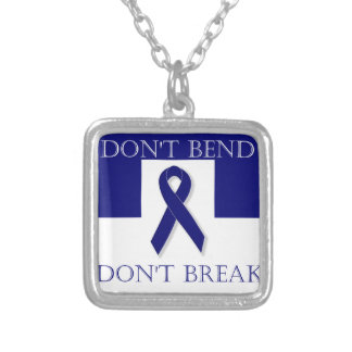 Indigo Ribbon- Don't Bend. Don't Break. DBI. Silver Plated Necklace