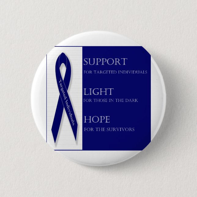 Indigo Ribbon. -Support, Light, Hope. -DBI Button (Front)