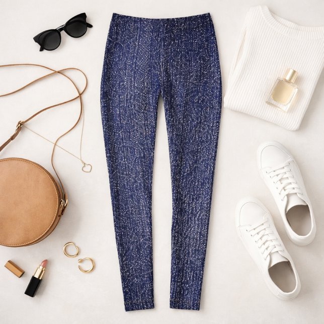 Indigo Rinse Faux Denim Leggings (trendy mockup styled to spotlight that faux denim vibe )