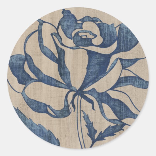 Indigo Rose Classic Round Sticker (Front)