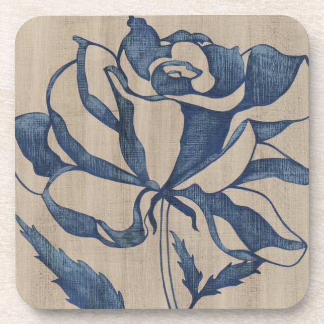 Indigo Rose Drink Coaster (Front)