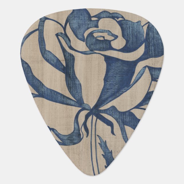 Indigo Rose Guitar Pick (Front)