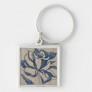 Indigo Rose Keychain
