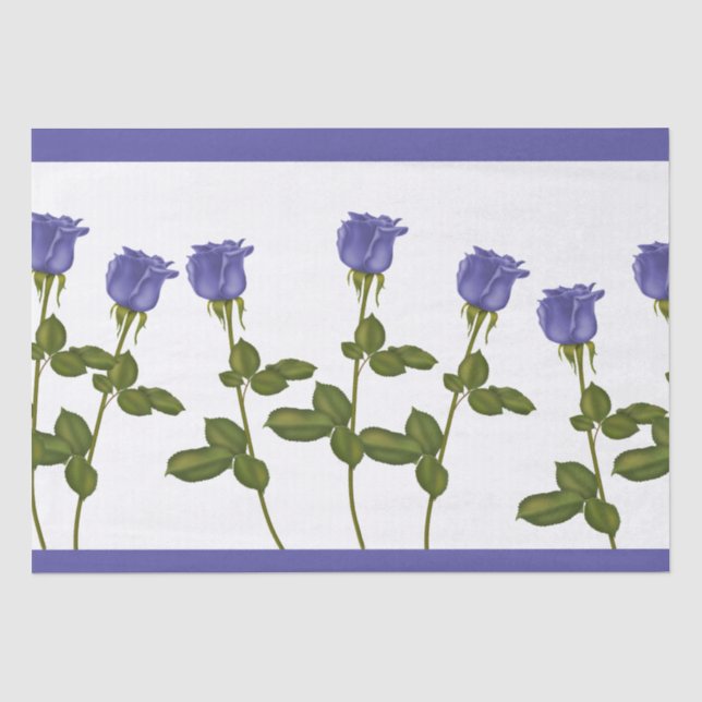 Indigo Roses Tissue Paper (Front)