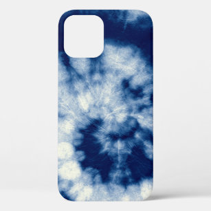 Indigo Round. Bohemian Tie Dye. Blue Roll Psychede iPhone 12 Case