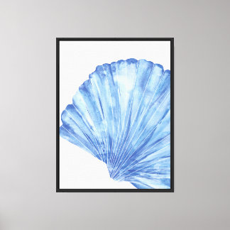 Indigo Scallop Shell Canvas Print