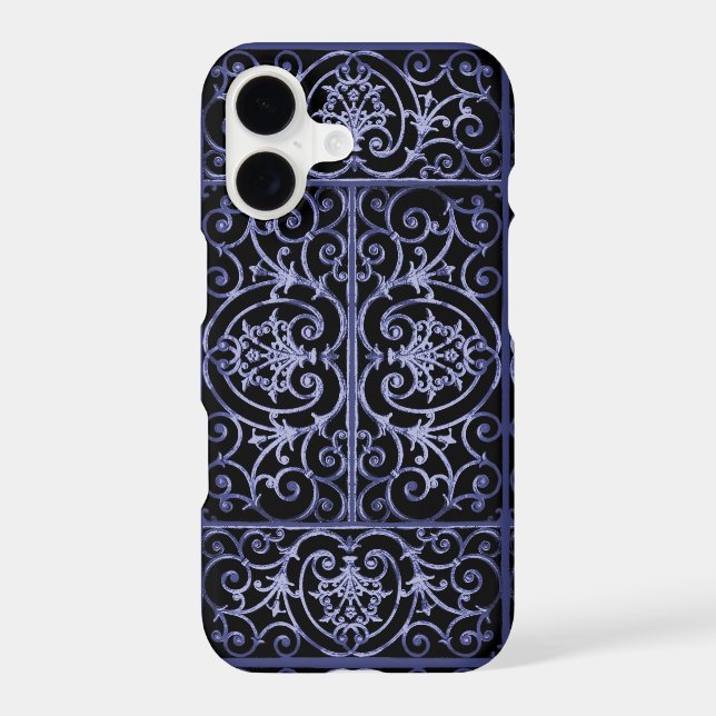 Indigo scrollwork pattern Case-Mate iPhone case (Back)